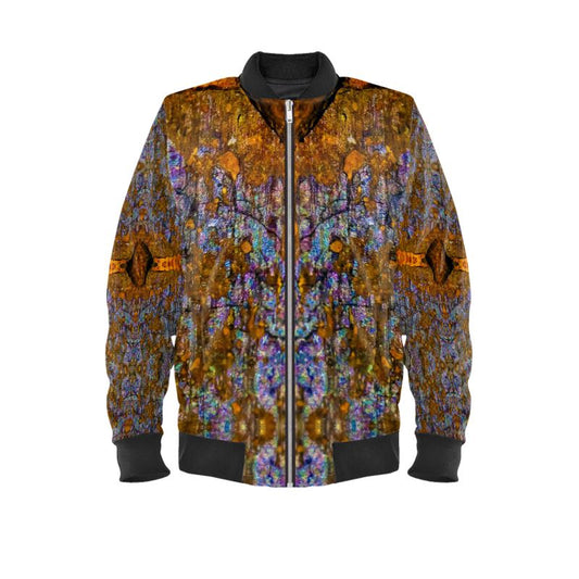 Mens Bomber Jacket: Limonite pseudo Pyrite, Iridescent, Raleigh