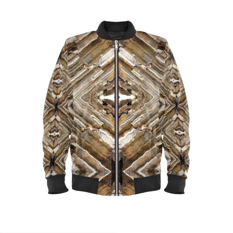 Mens Bomber Jacket: Limonite pseudo after Pyrite, Raleigh, North Carolina