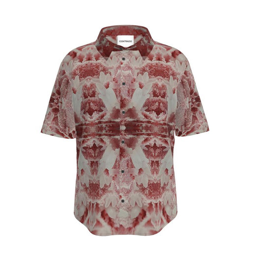 Mens Short Sleeve Shirt: Rhodochrosite and Quartz, Bulgaria
