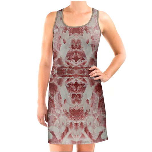 Halter Dress: Rhodochrosite and Quartz Crystals, Bulgaria