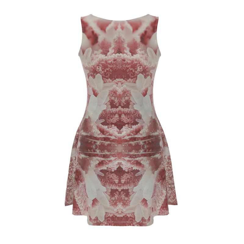Skater Dress:  Rhodochrosite and Quartz Crystals, Bulgaria