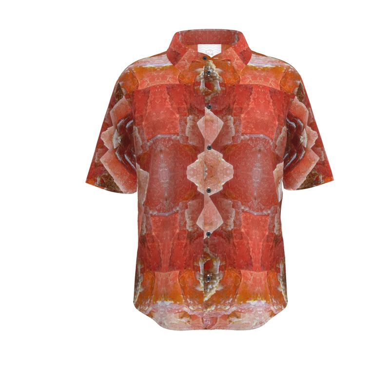 Mens Short Sleeve Shirt: Rhodochrosite, Mt. St, Hilaire, Monteregie, Quebec, Canada, EX Neal Pfaff, Original Color
