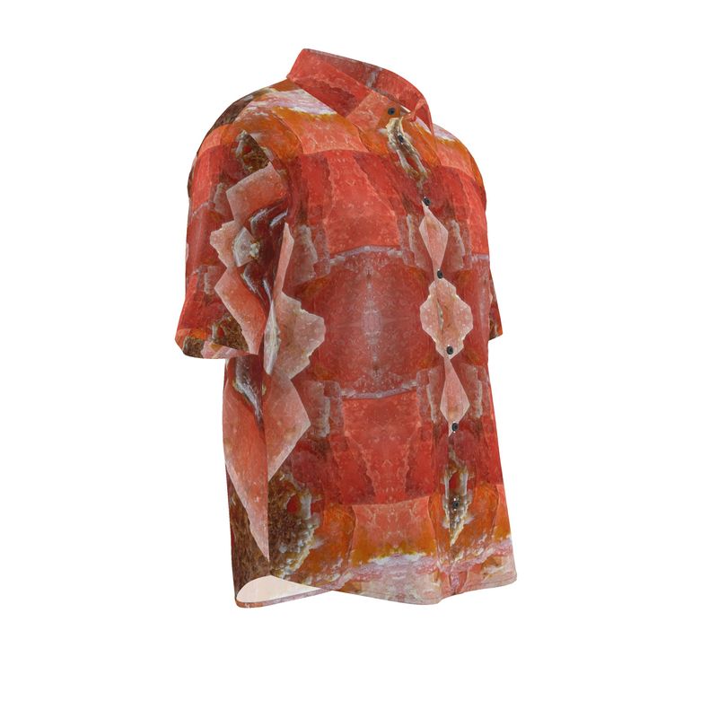 Mens Short Sleeve Shirt: Rhodochrosite, Mt. St, Hilaire, Monteregie, Quebec, Canada, EX Neal Pfaff, Original Color