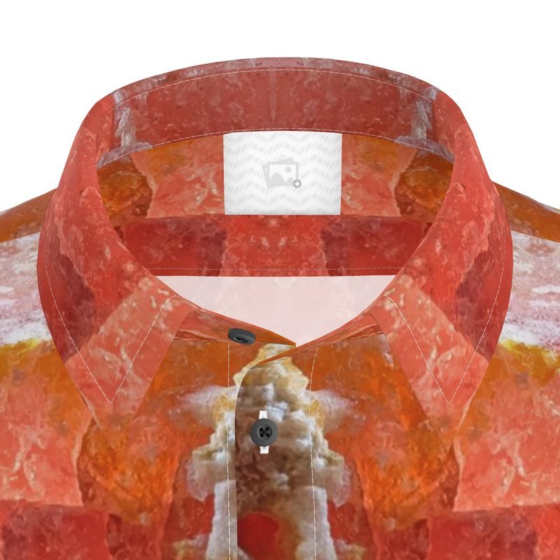 Mens Short Sleeve Shirt: Rhodochrosite, Mt. St, Hilaire, Monteregie, Quebec, Canada, EX Neal Pfaff, Original Color