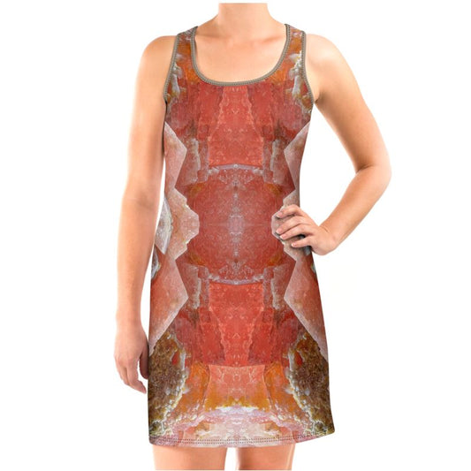 Halter Dress: Rhodochrosite, Mt. St, Hilaire, Monteregie, Quebec, Canada, EX Neal Pfaff, Original Color