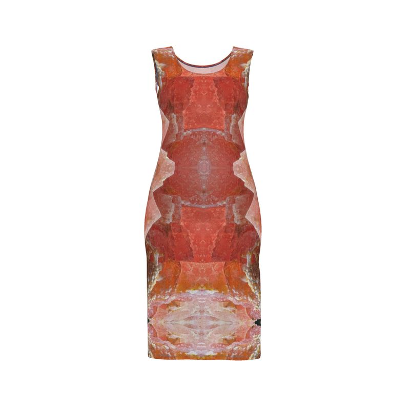 Bodycon Dress: Rhodochrosite, Proudettes Quarry, Mount Saint Hilaire, Quebec, Canada, ex Neal Pfaff, Original Color