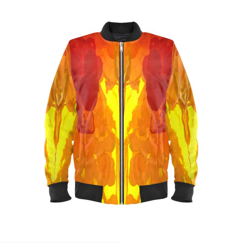 Mens Bomber Jacket: Mimetite on Wulfenite, Francisco Mine, Mexico, EX Wrights Rockshop, Original Color