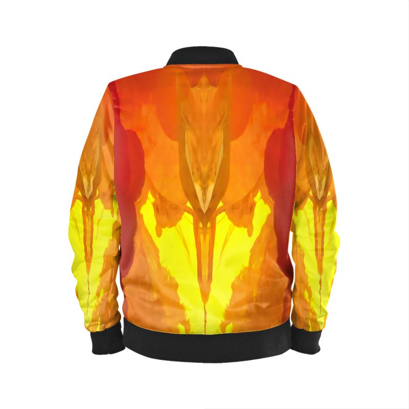Mens Bomber Jacket: Mimetite on Wulfenite, Francisco Mine, Mexico, EX Wrights Rockshop, Original Color