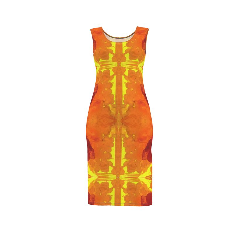 Bodycon Dress: Skater Dress: Mimetite on Wulfenite, Francisco Mine, Mexico, EX Wrights Rockshop, Original Color