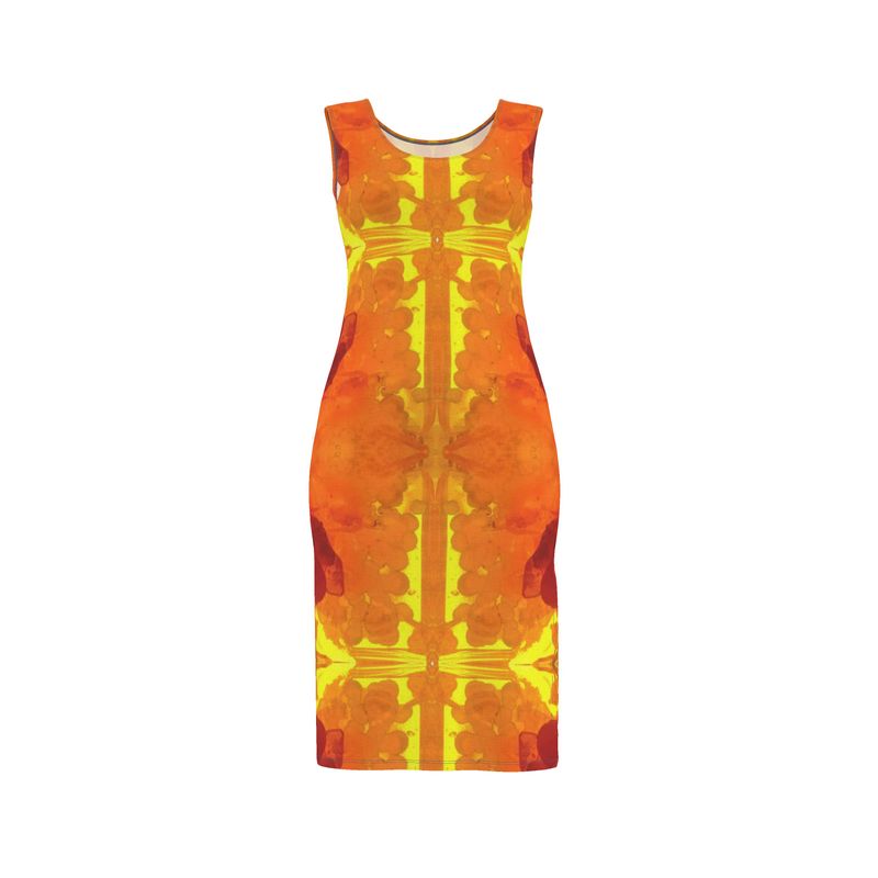 Bodycon Dress: Skater Dress: Mimetite on Wulfenite, Francisco Mine, Mexico, EX Wrights Rockshop, Original Color