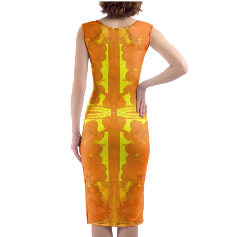 Bodycon Dress: Skater Dress: Mimetite on Wulfenite, Francisco Mine, Mexico, EX Wrights Rockshop, Original Color