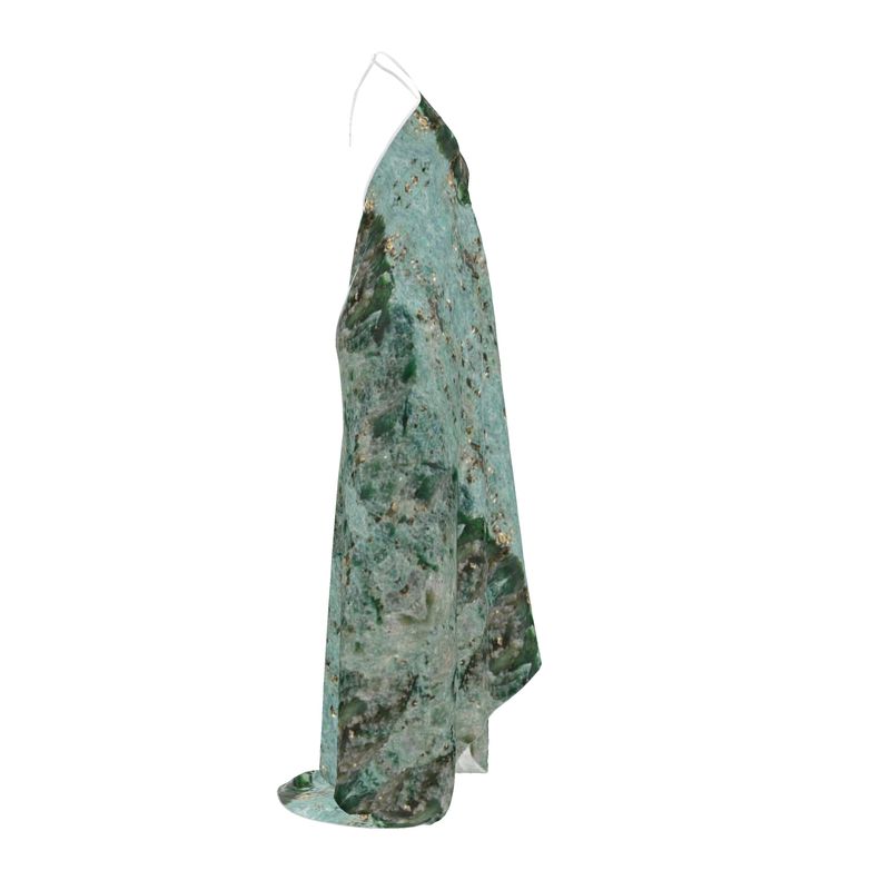 Halterneck backless dress: Fuschite with pyrite, Australia