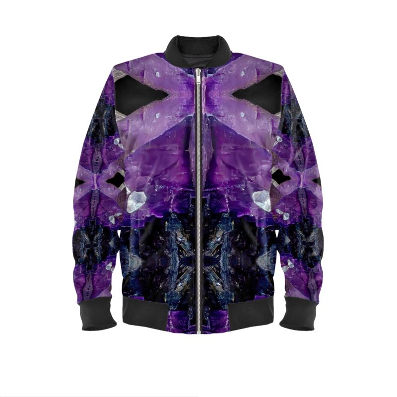 Mens Bomber Jacket: Fluorite, with Sphalerite, Elmwood, Tennessee, Original Color