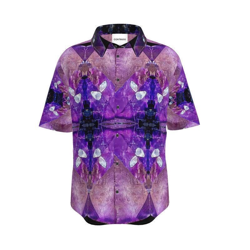 Mens Short Sleeve Shirt: Fluorite, with Sphalerite, Elmwood, Tennessee, Original Color