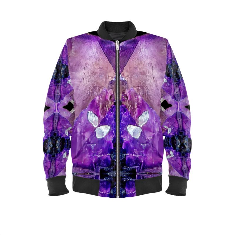 Mens Bomber Jacket: Fluorite, with Sphalerite, Elmwood, Tennessee, Original Color
