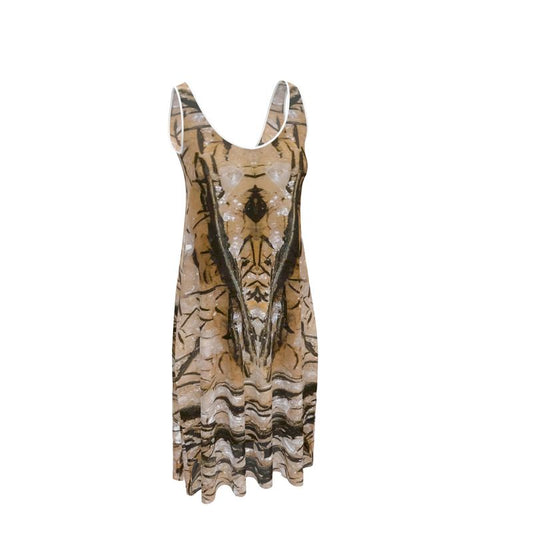 Sleeveless Midi Dress: Goethite, on Calcite, South Africa