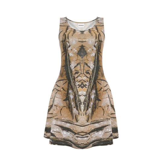 Skater Dress: Sleeveless Midi Dress: Goethite, on Calcite, South Africa