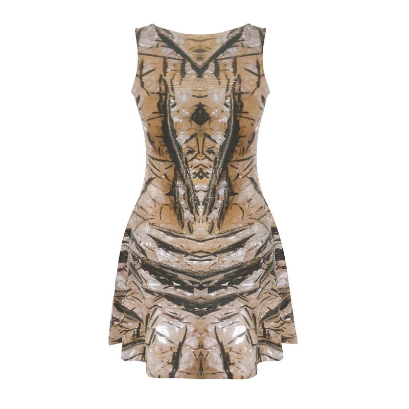 Skater Dress: Sleeveless Midi Dress: Goethite, on Calcite, South Africa