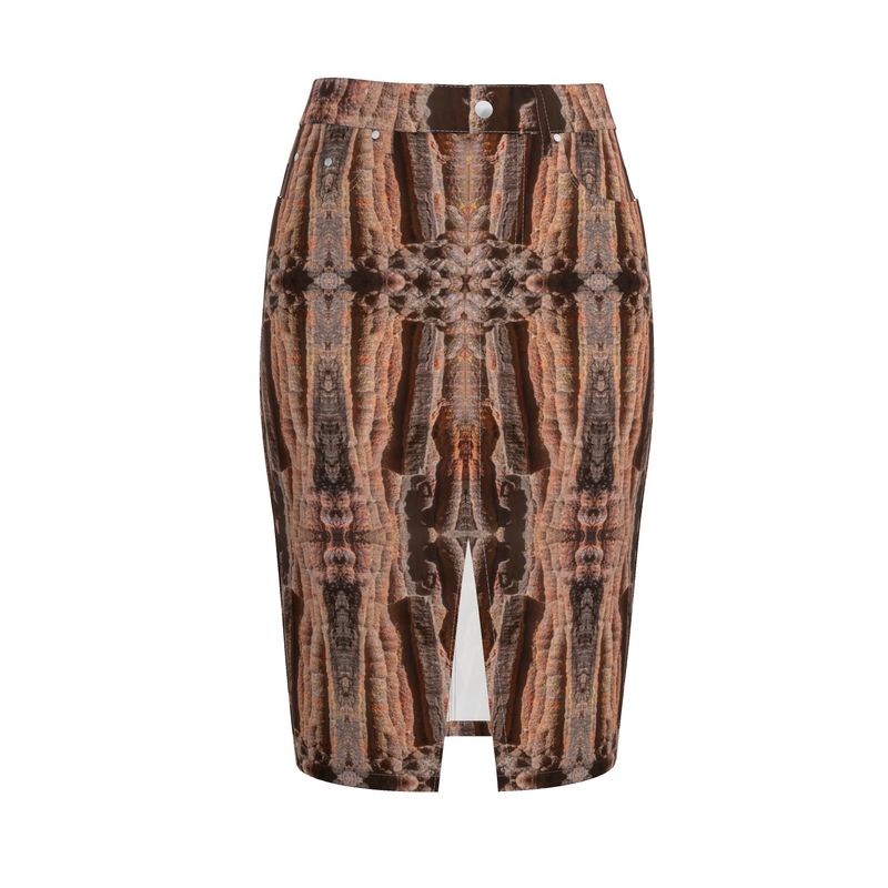 Denim Midi Skirt: Hematite Stalagmites Michigan