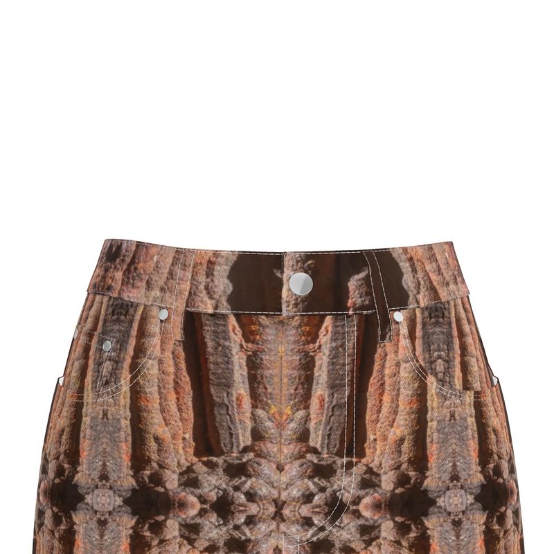 Denim Midi Skirt: Hematite Stalagmites Michigan
