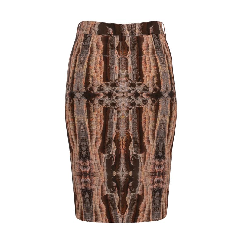 Denim Midi Skirt: Hematite Stalagmites Michigan
