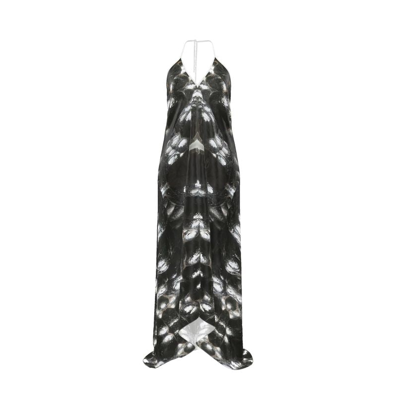 Halterneck backless dress: Hematite, Botryoidal, Morocco