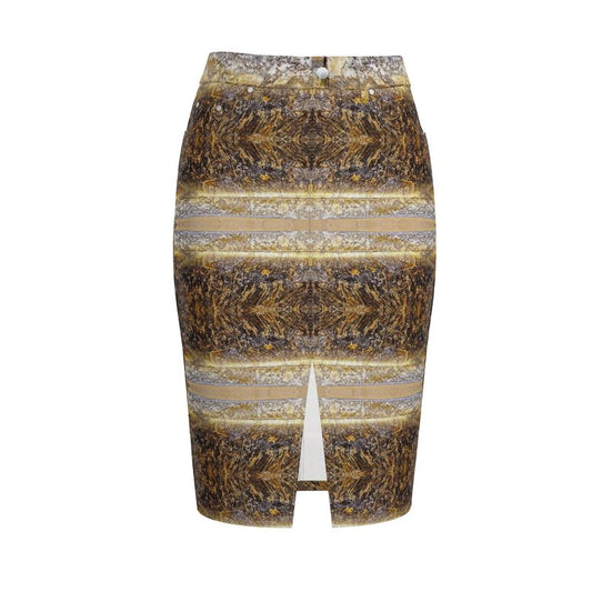 Denim Midi Skirt: Nellie Unknown Mineral Specimen