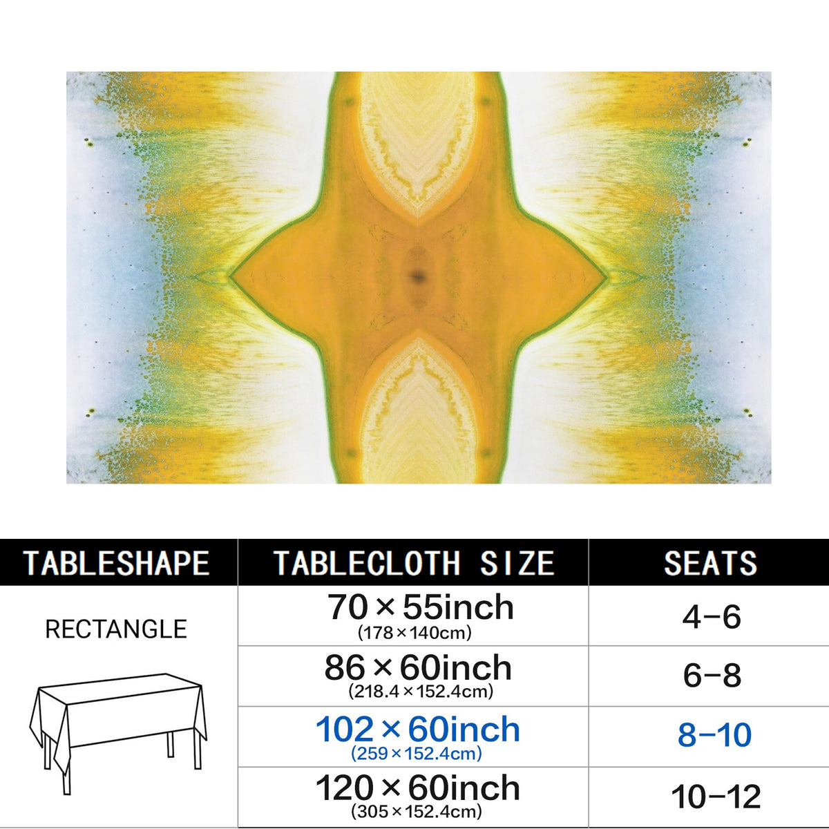 Tablecloth: A Color (Hansa Yellow) and D color (Pthalo Green) Dispersing in Croom Acrylic House Paint — North Carolina — Original Color