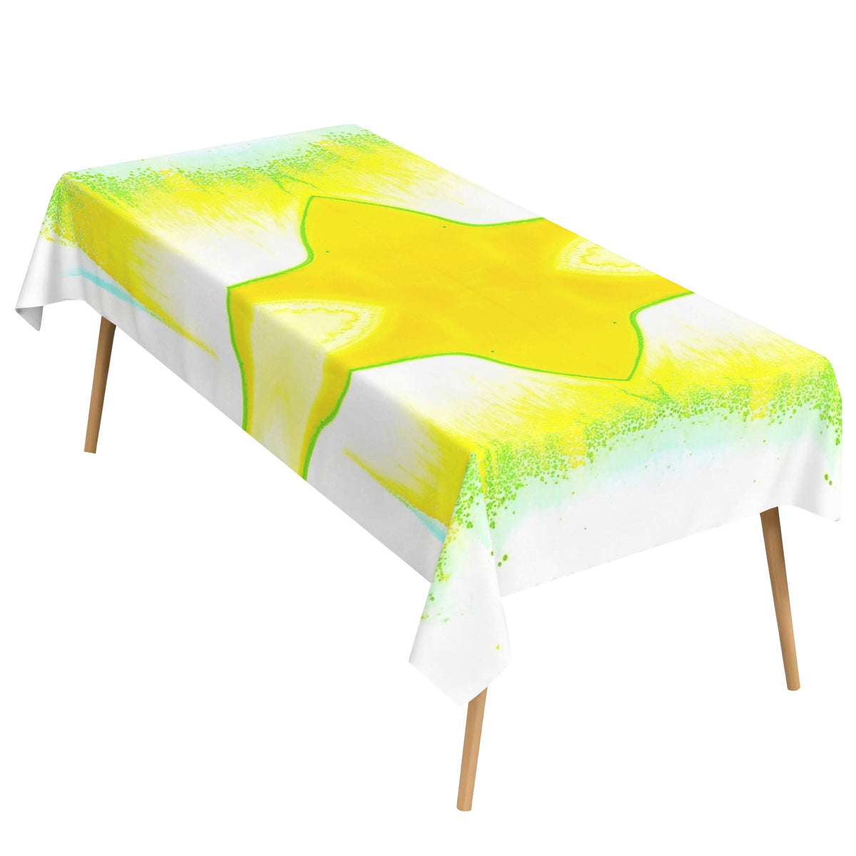 Tablecloth: A Color (Hansa Yellow) and D color (Pthalo Green) Dispersing in Croom Acrylic House Paint — North Carolina