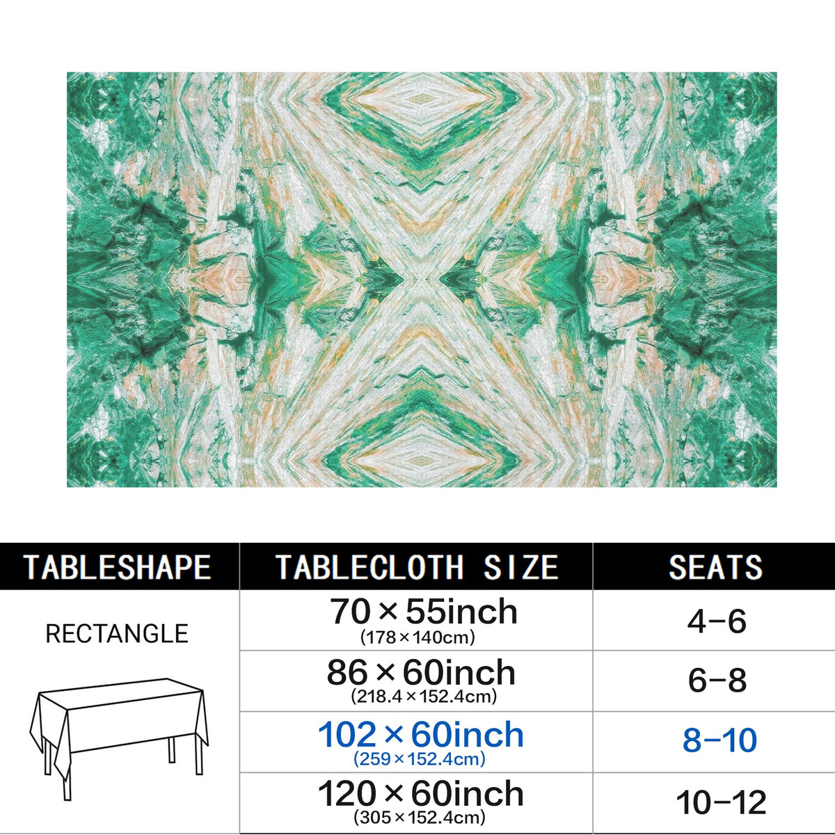 Tablecloth: Malachite — Blue Wing Mine, Granville County, North Carolina — Original Color