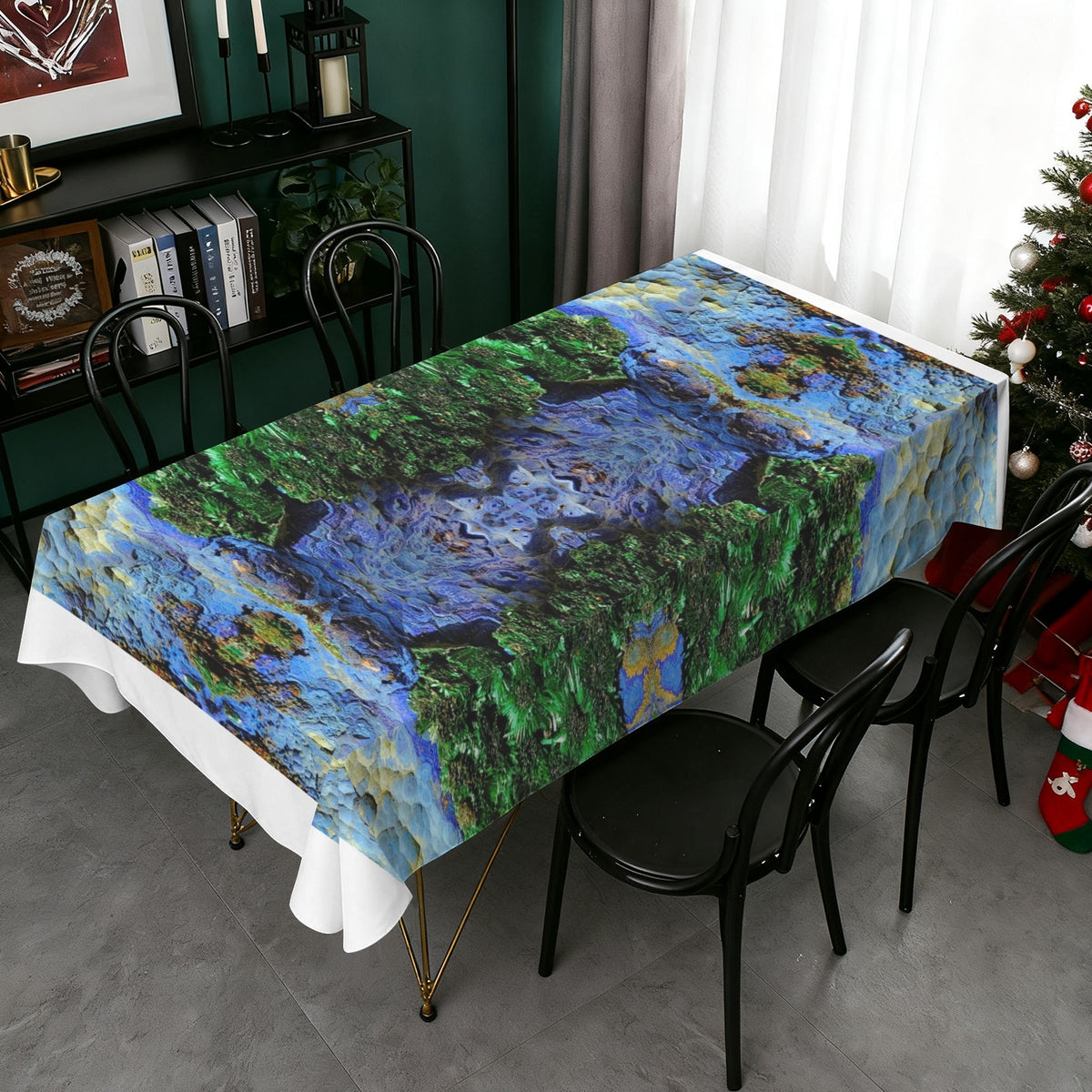 Tablecloth: Primary Malachite , Azurite,  with Cuprite — Bisbee, Cochise County, Arizona, USA — EX Yale University — Original Color