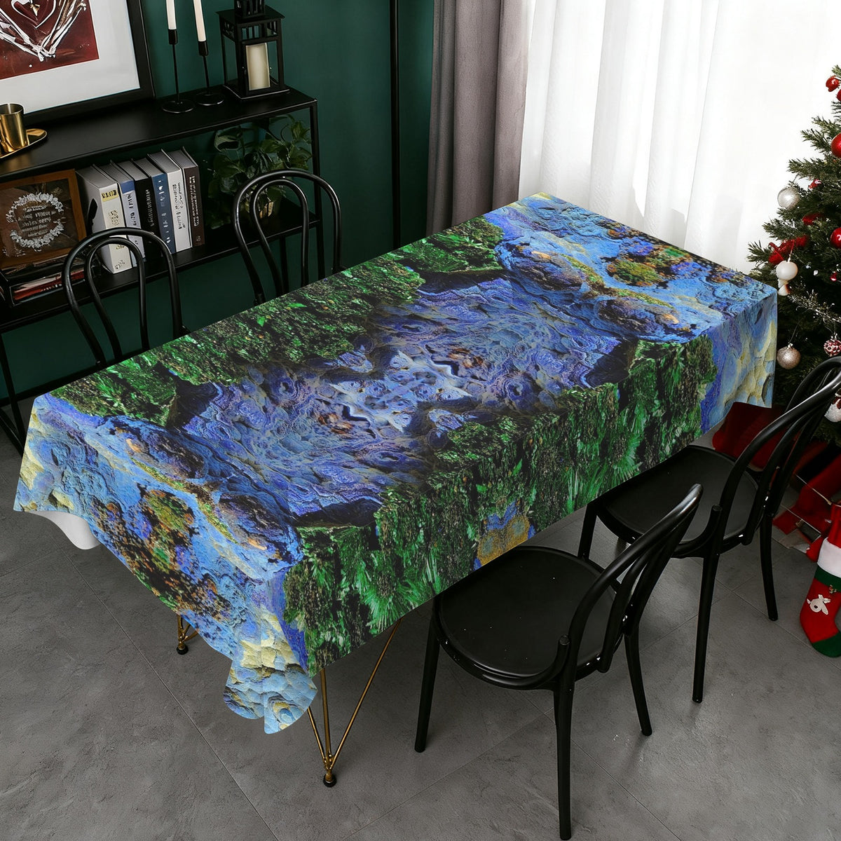 Tablecloth: Primary Malachite , Azurite,  with Cuprite — Bisbee, Cochise County, Arizona, USA — EX Yale University — Original Color