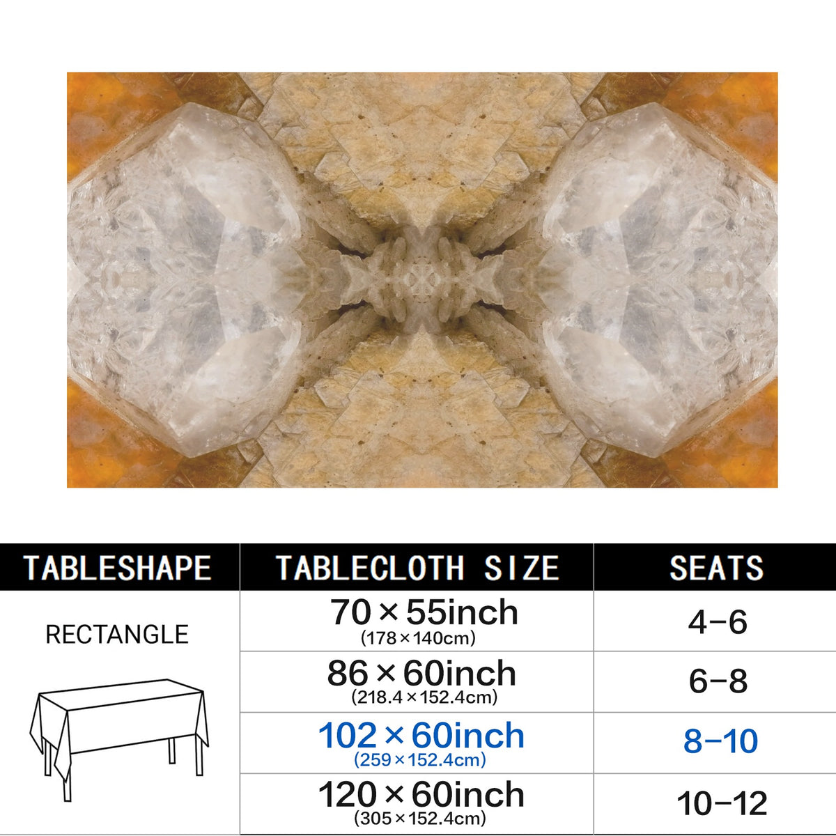 Tablecloth: Muscovite, with Topaz — Pakistan — EX Lavinsky — Original Color