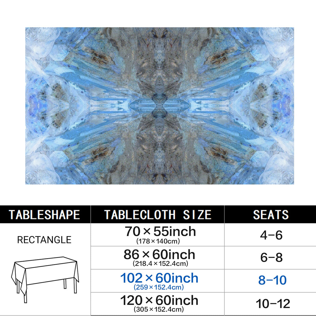 Tablecloth: Quartz, Mud Included — Cleveland, North Carolina, USA — EX Kenny Gay — Inverted Color