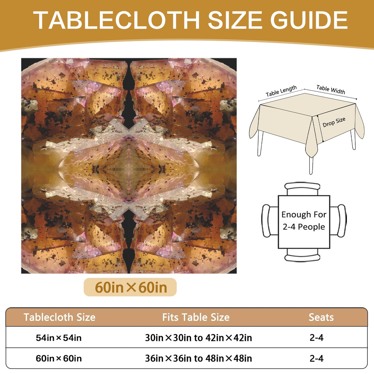 Tablecloth: Fluorite — Illinois, USA — EX Chris Wright — Original Color