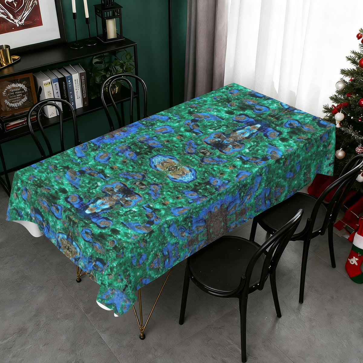 Tablecloth: Primary Malachite , Azurite,  with Cuprite — Bisbee, Cochise County, Arizona, USA — EX Yale University — Original Color