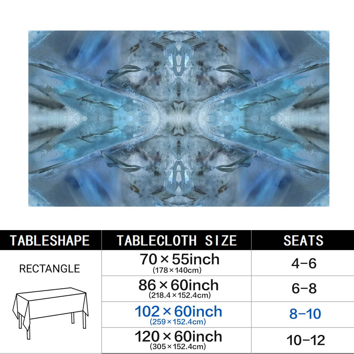 Tablecloth: Quartz, Mud Included — Cleveland, North Carolina, USA — EX Kenny Gay — Inverted Color