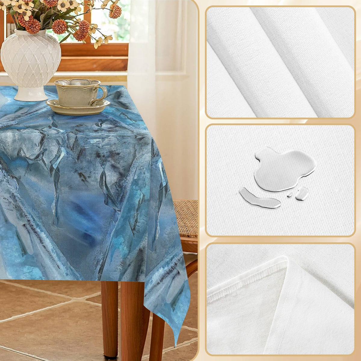Tablecloth: Quartz, Mud Included — Cleveland, North Carolina — EX Crystal Perfection — Inverted Color