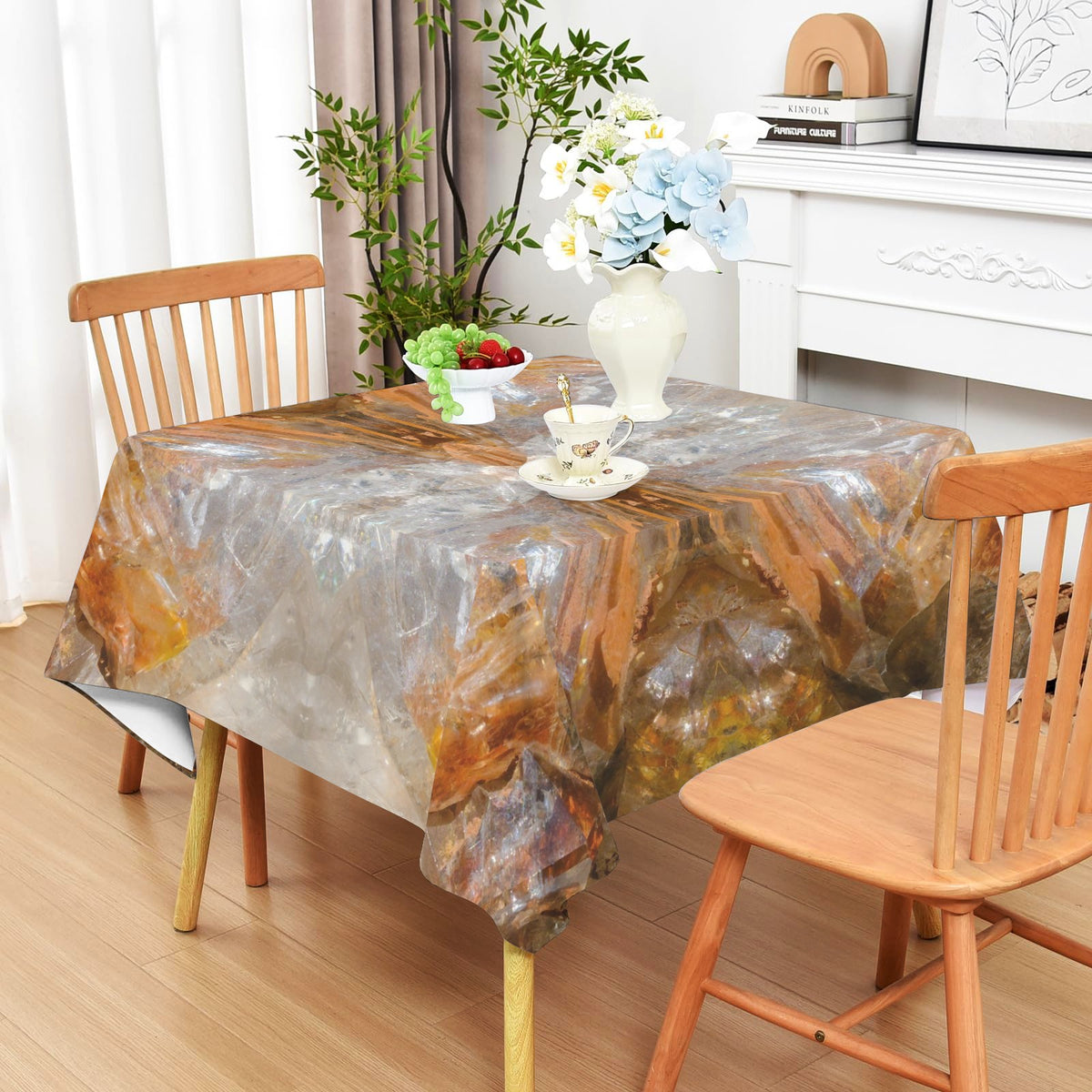 Tablecloth: Quartz, Mud Included — Cleveland, North Carolina — EX Crystal Perfection — Inverted Color