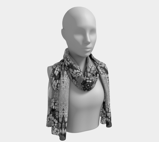 Long Scarf: Titanium White dispersing in Black Croom Acrylic House Paint