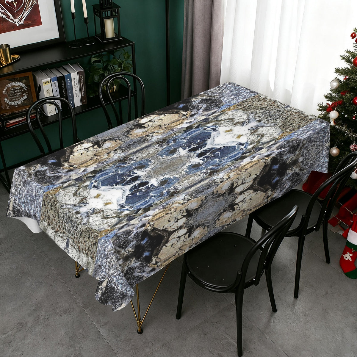 Tablecloth: Galena, with Chalcopyrite — Dalnegorsk, Primorsky Krai, Russia — Inverted Color