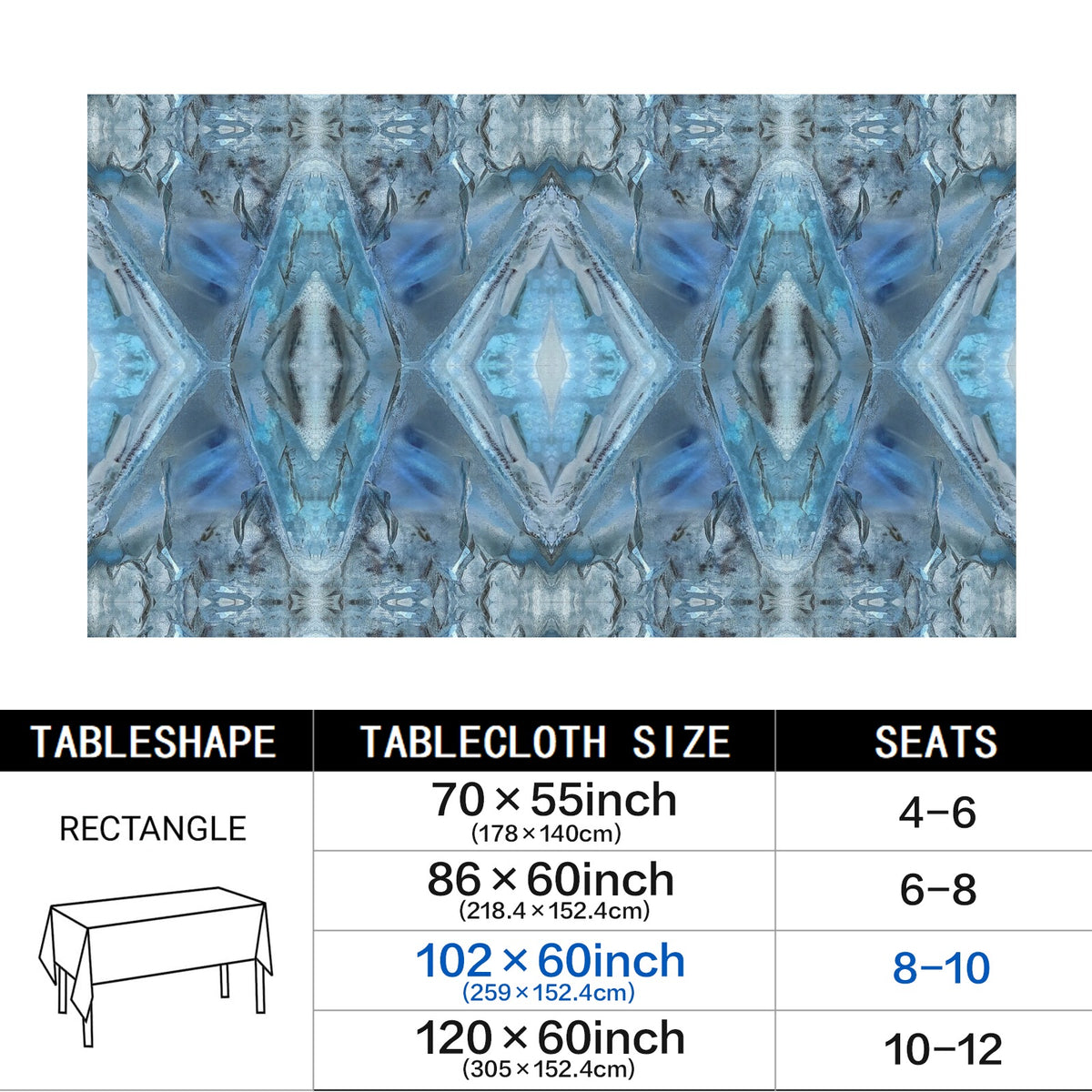 Tablecloth: Quartz, Mud Included — Cleveland, North Carolina — EX Kenny Gay — Inverted Color