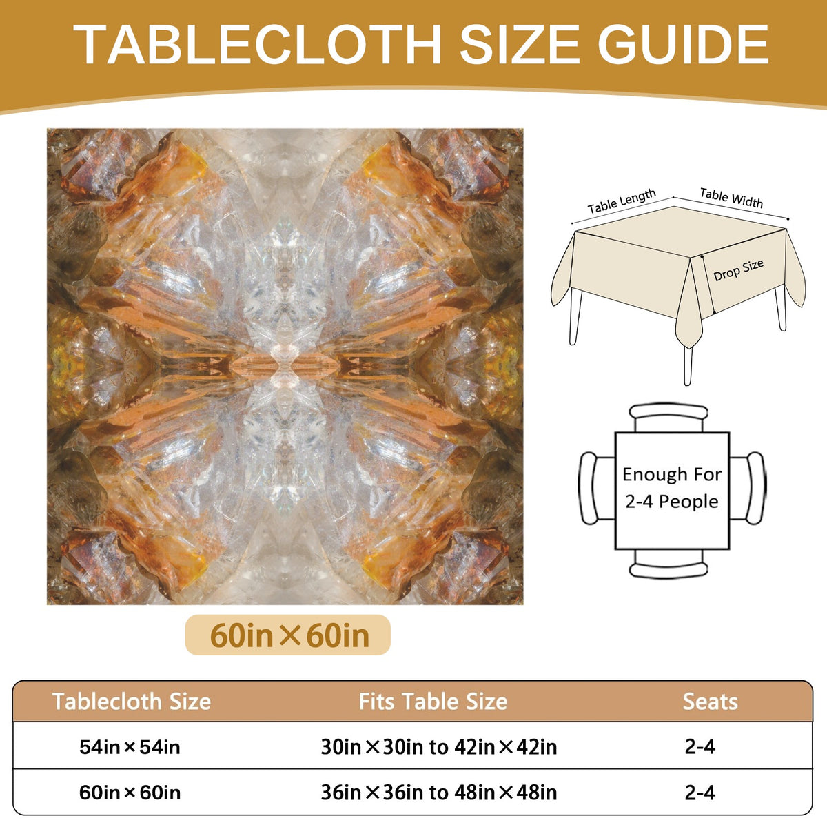 Tablecloth: Quartz, Mud Included — Cleveland, North Carolina — EX Crystal Perfection — Inverted Color