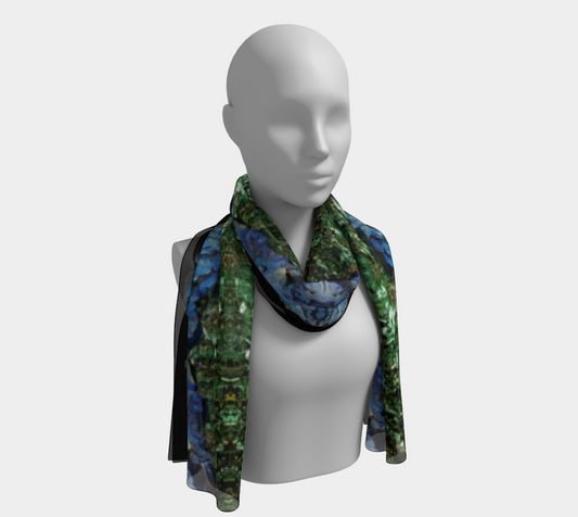 Long Scarf: Malachite Crystals and Azurite Botryoids, , Queen Copper Mine, Bisbee, Arizona, USA, EX Yale, Circa 1900, Original Color, VER 3