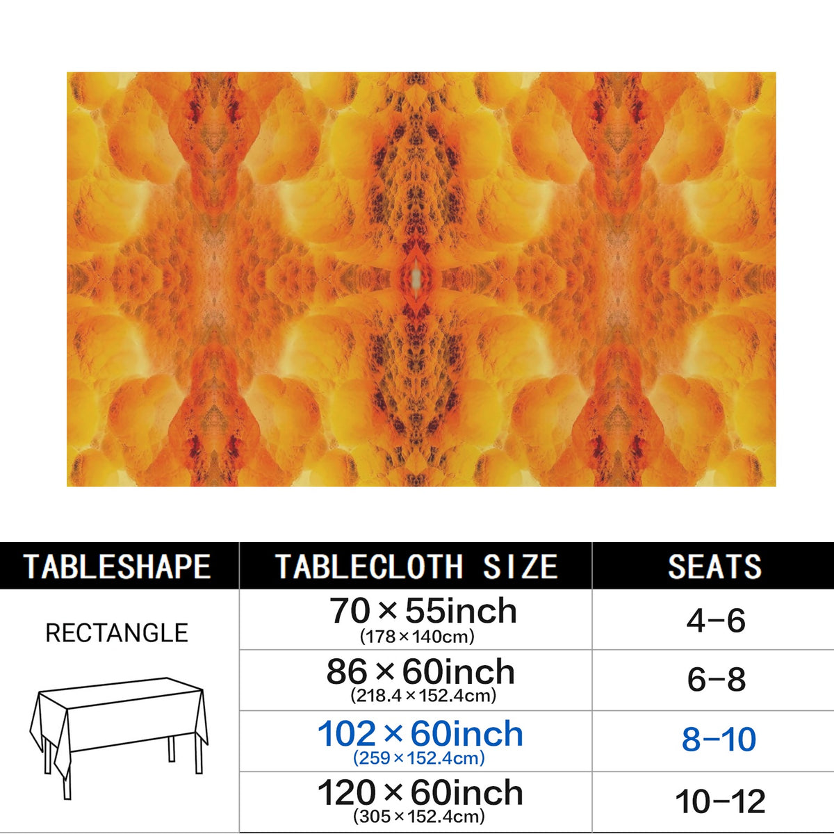 Tablecloth: Hemimorphite — China — Inverted Color