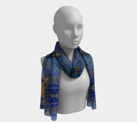 Long Scarf: Azurite, with Malachite, Siberia, Russia, Original Color