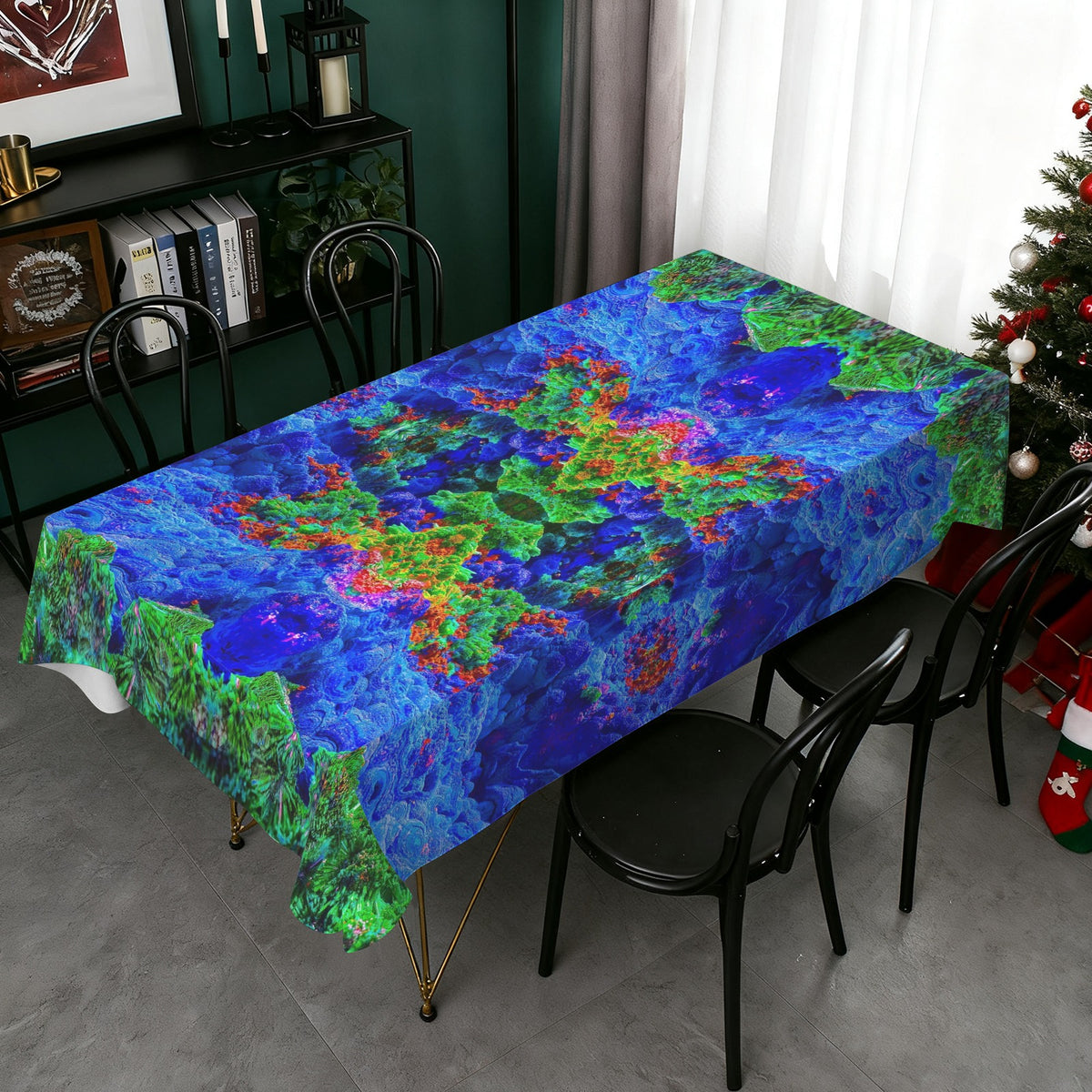 Tablecloth: Primary Malachite , Azurite,  with Cuprite — Bisbee, Cochise County, Arizona, USA — EX Yale University — Original Color