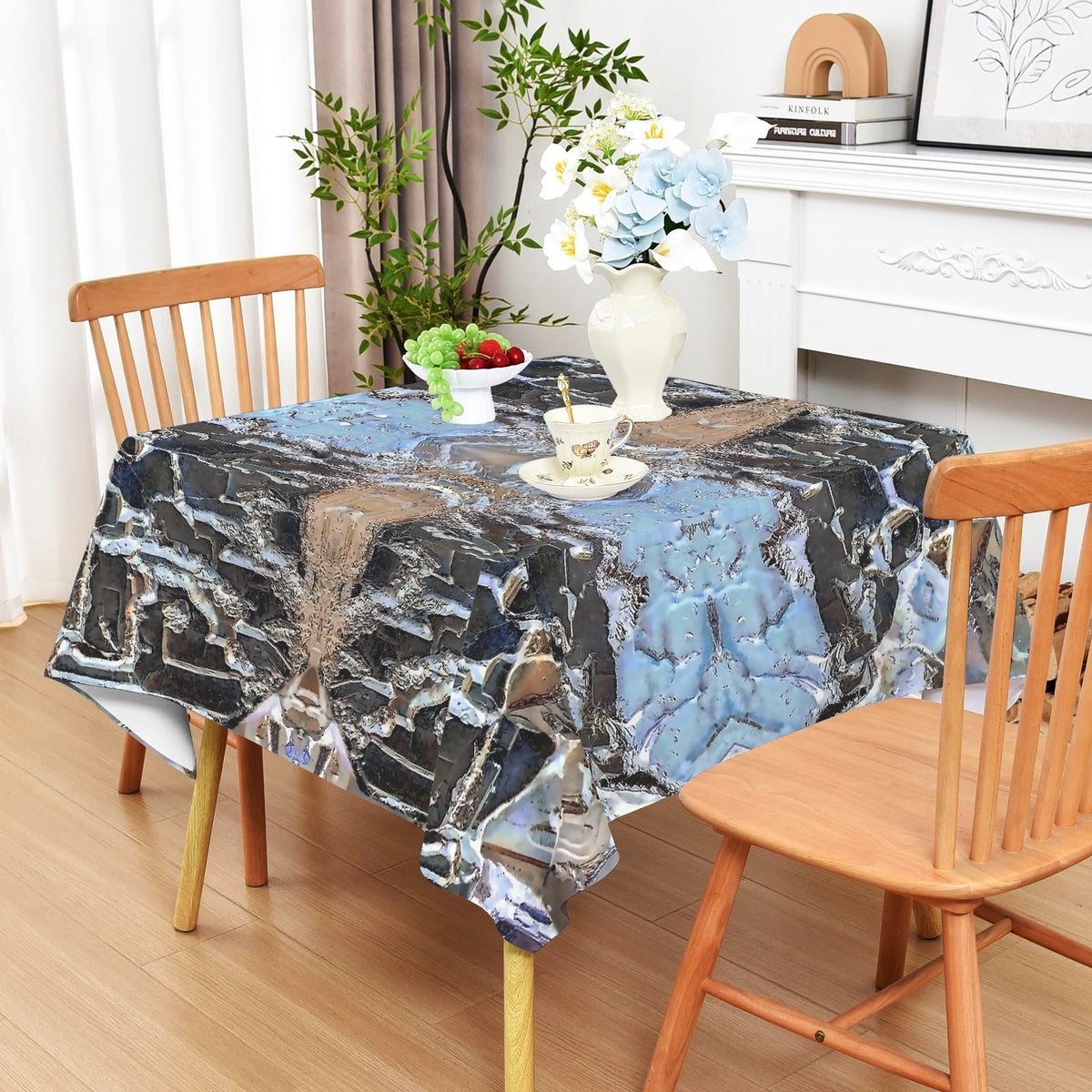 Tablecloth: Galena, w Chalcopyrite — Dal'Nagorsk, Russia — Inverted Color