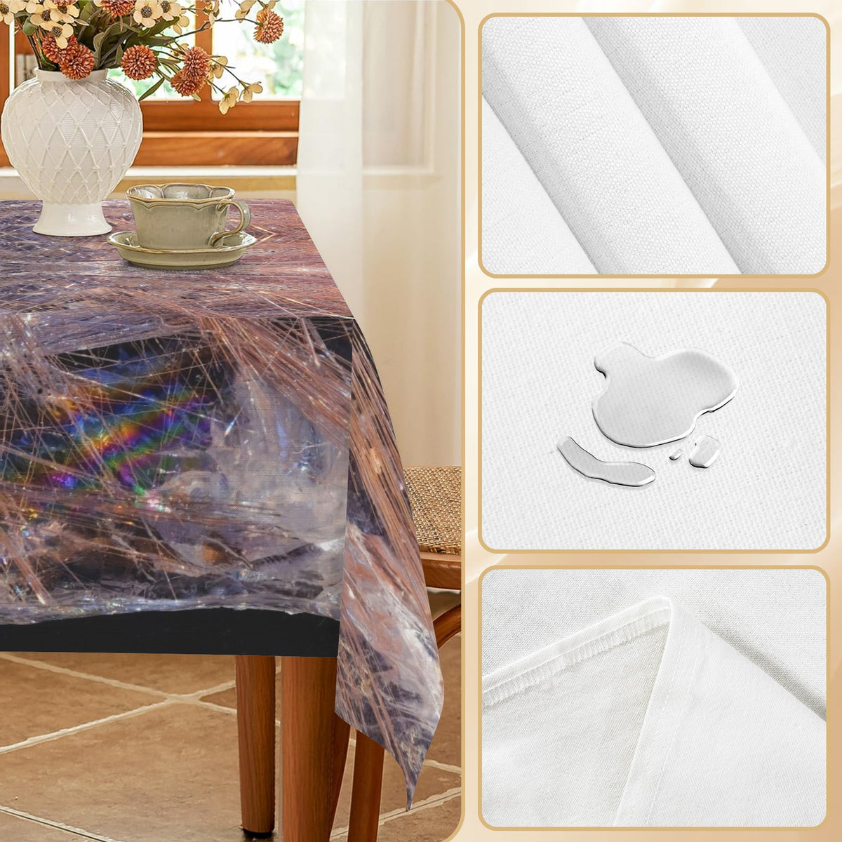 Tablecloth: Quartz, Rutilated — Alexander County, North Carolina, USA — Circa 1907 — Original Color