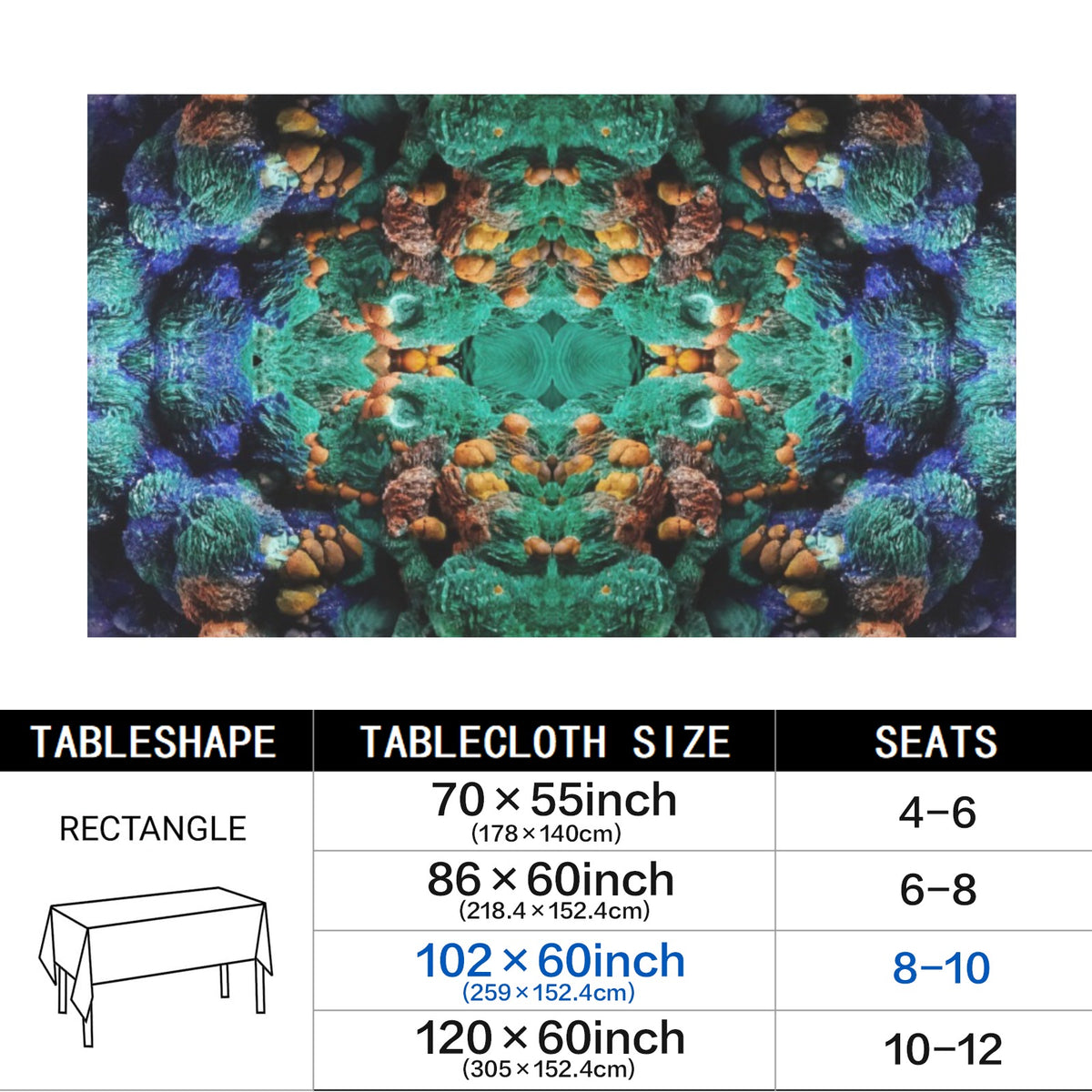 Tablecloth: Azurite Malachite — Brazil — EX Chris Wright — Original Color